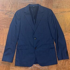 Bonobos Dark Blue Checkered Blazer